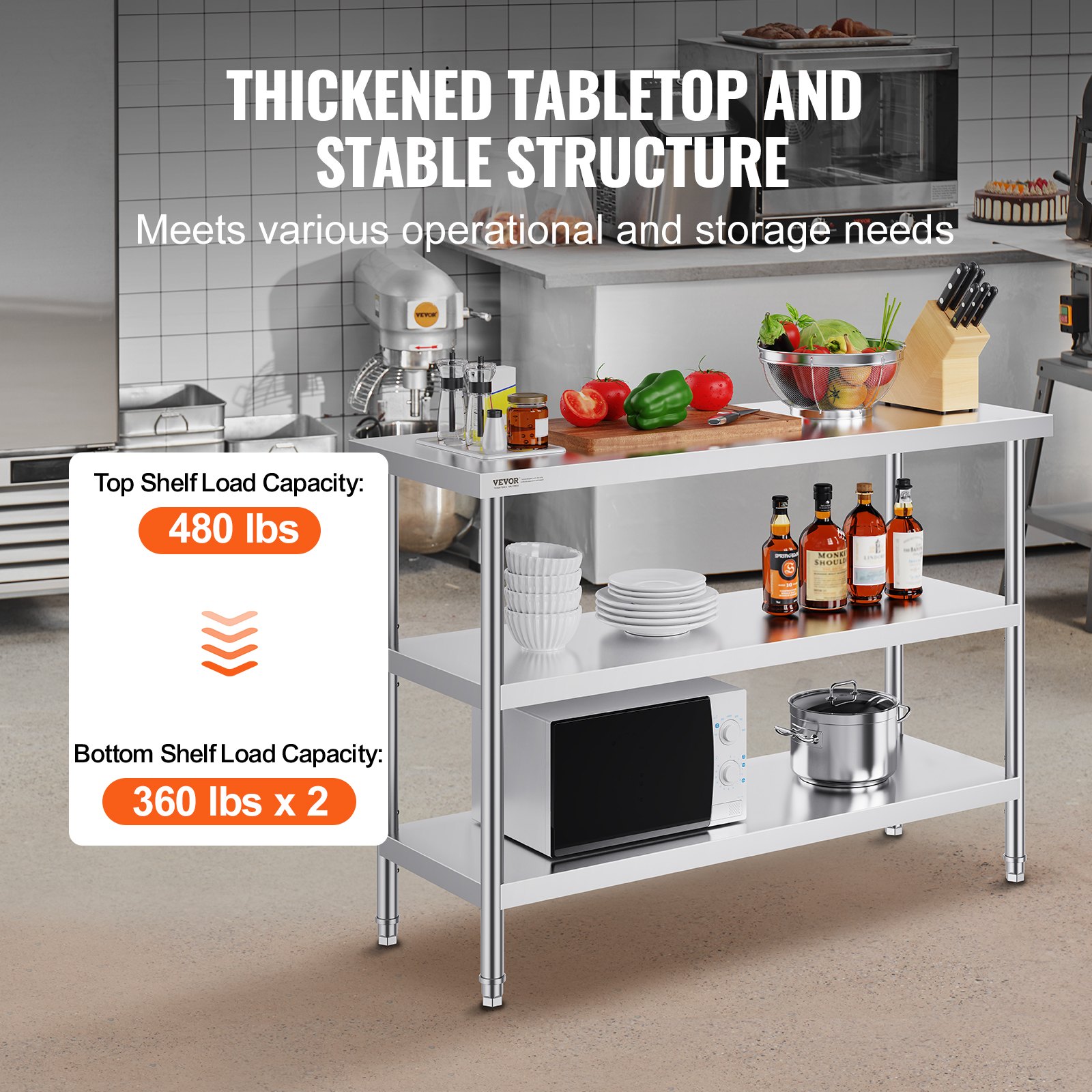 Foods X - Stainless Steel Food Prep Table, 18