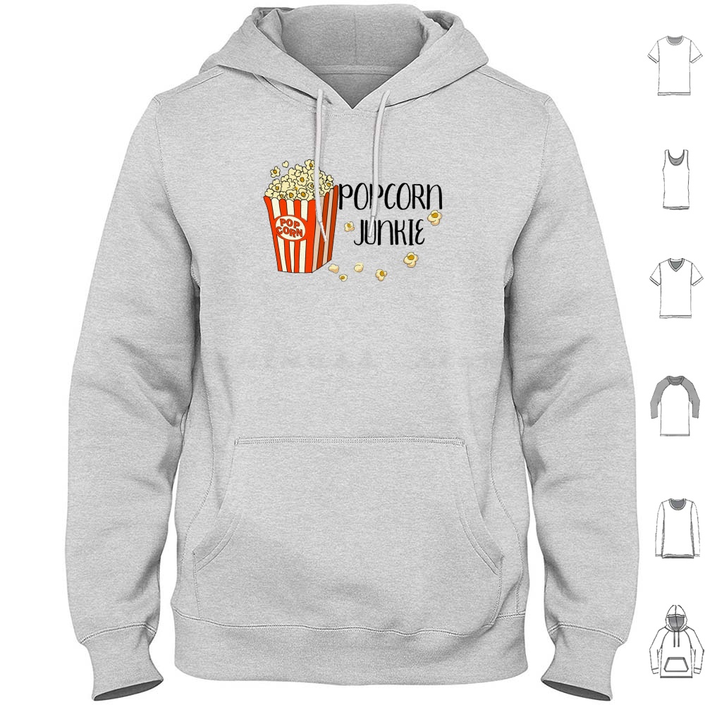 Funny Popcorn Junkie Hoodies L - Food Lovers Snacks review and price