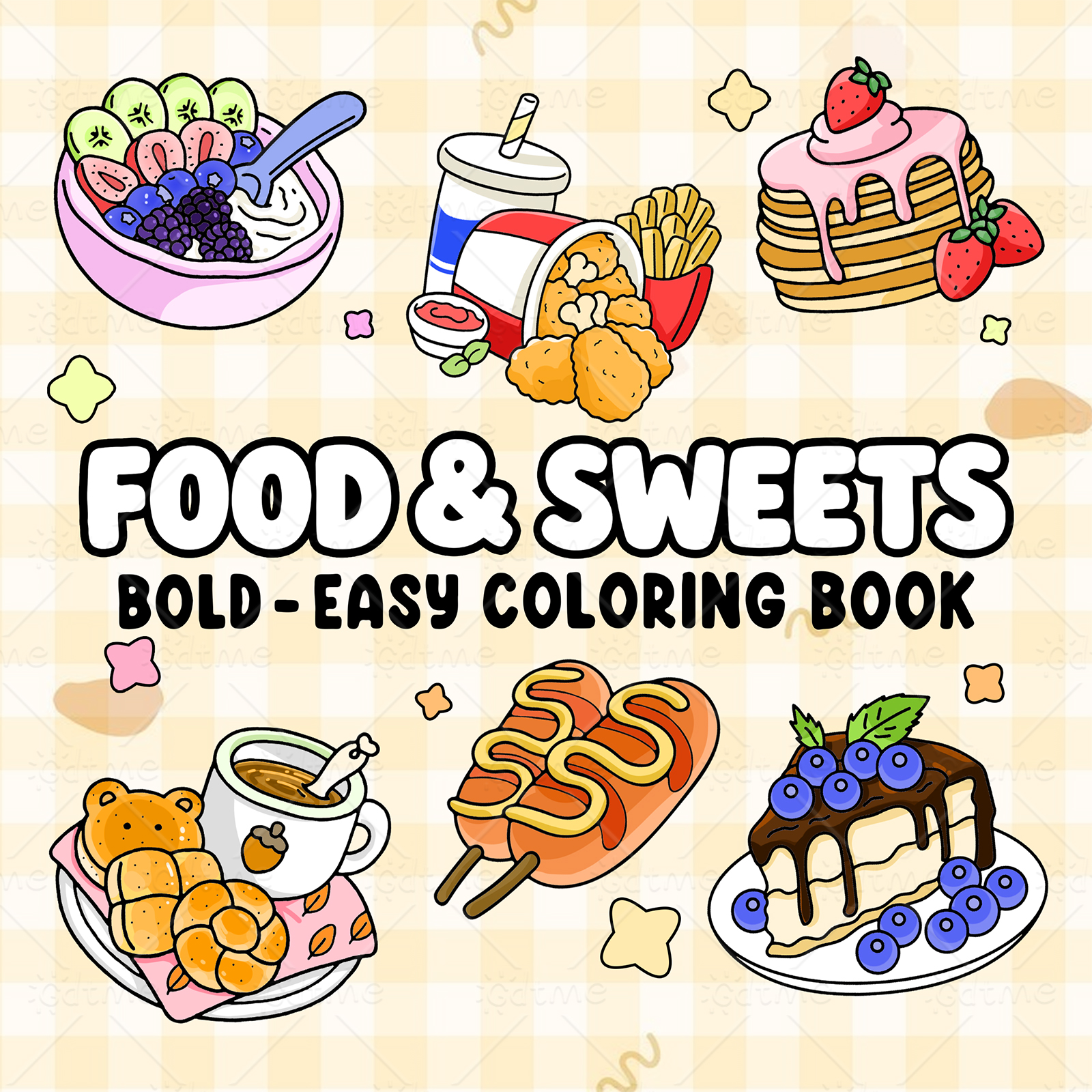 FOOD SWEETS Bold-easy Patterns - Food Y Snacks Coloring Book review and price