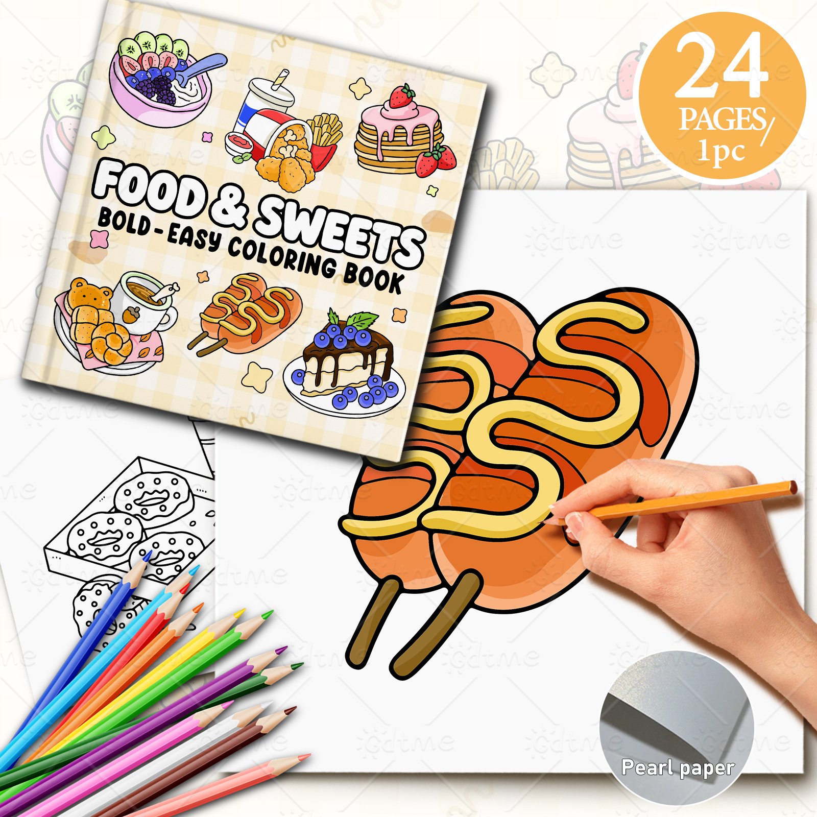 FOOD SWEETS Bold-easy Patterns - Food Y Snacks Coloring Book review and price