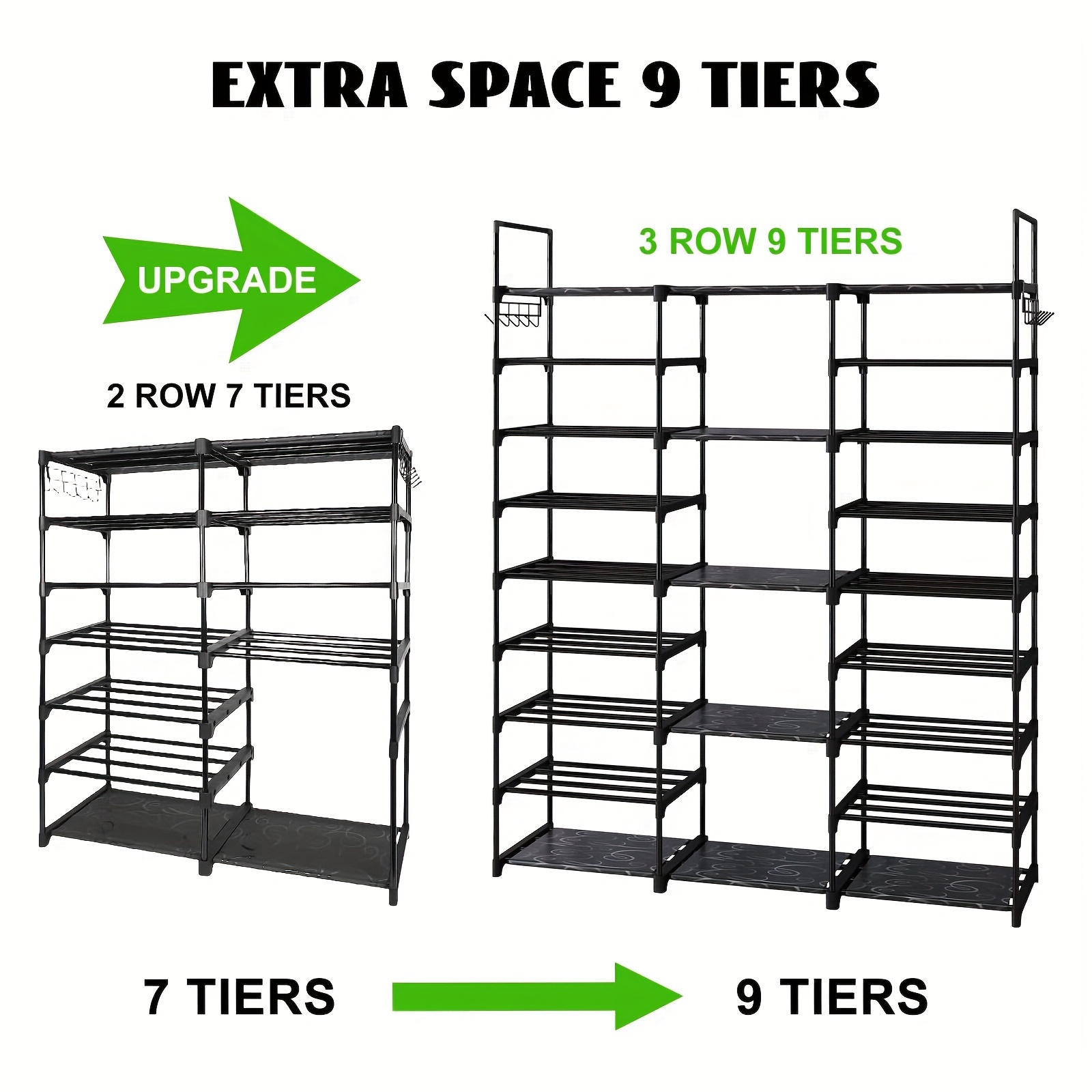 1pc 9 Tier Shoe Rack Organizer - Foods X review and price