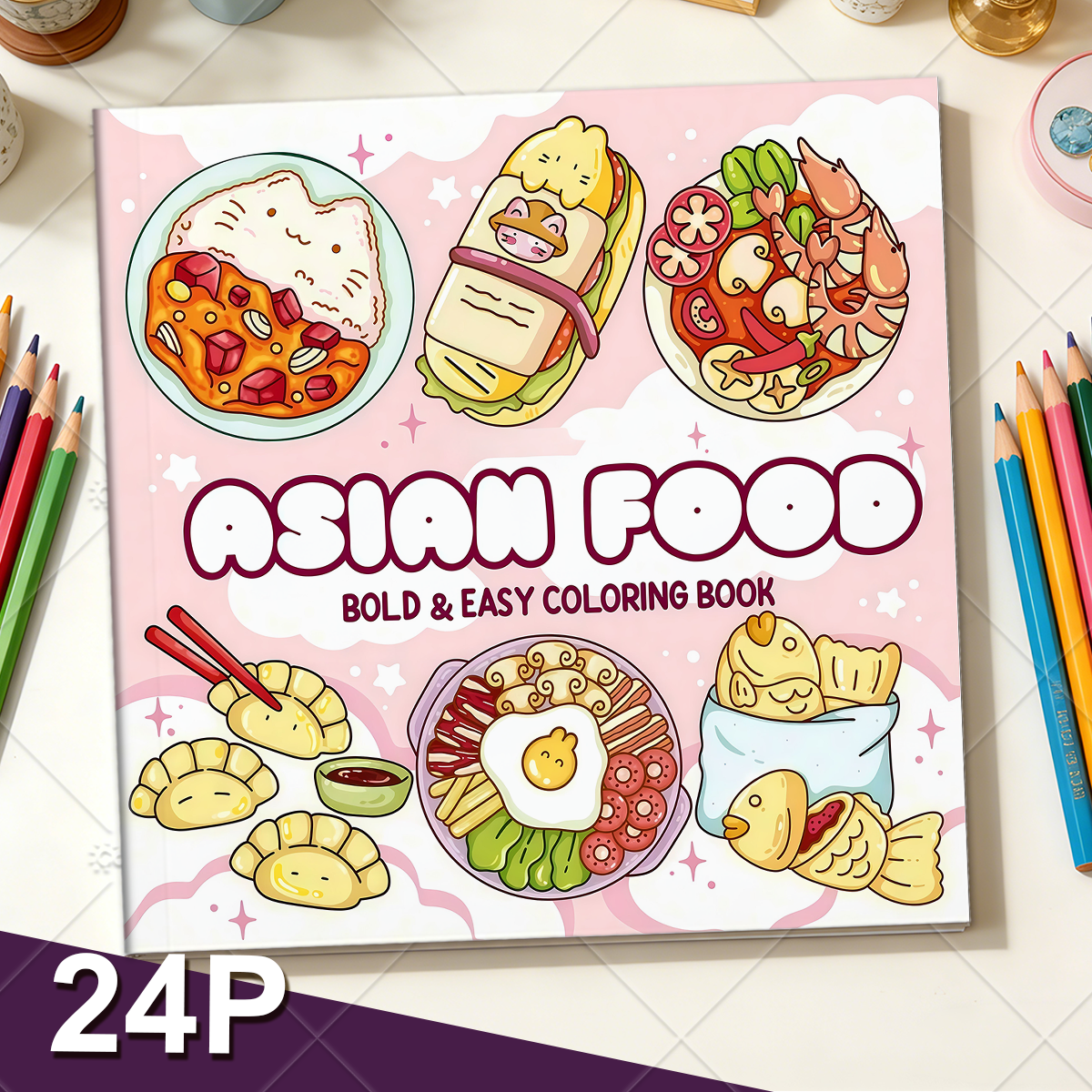 ASIAN Food Bold-easy Patterns  - Food Y Snacks Coloring Book review and price