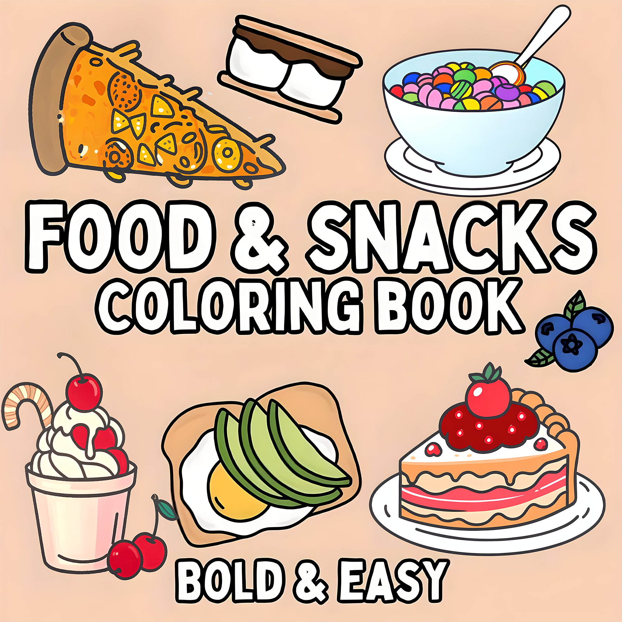 Delicious Food & Snack Themed  - Food Y Snacks Coloring Book review and price