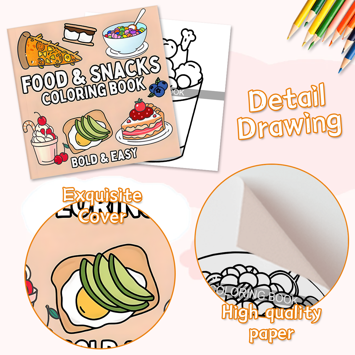 Delicious Food & Snack Themed  - Food Y Snacks Coloring Book review and price