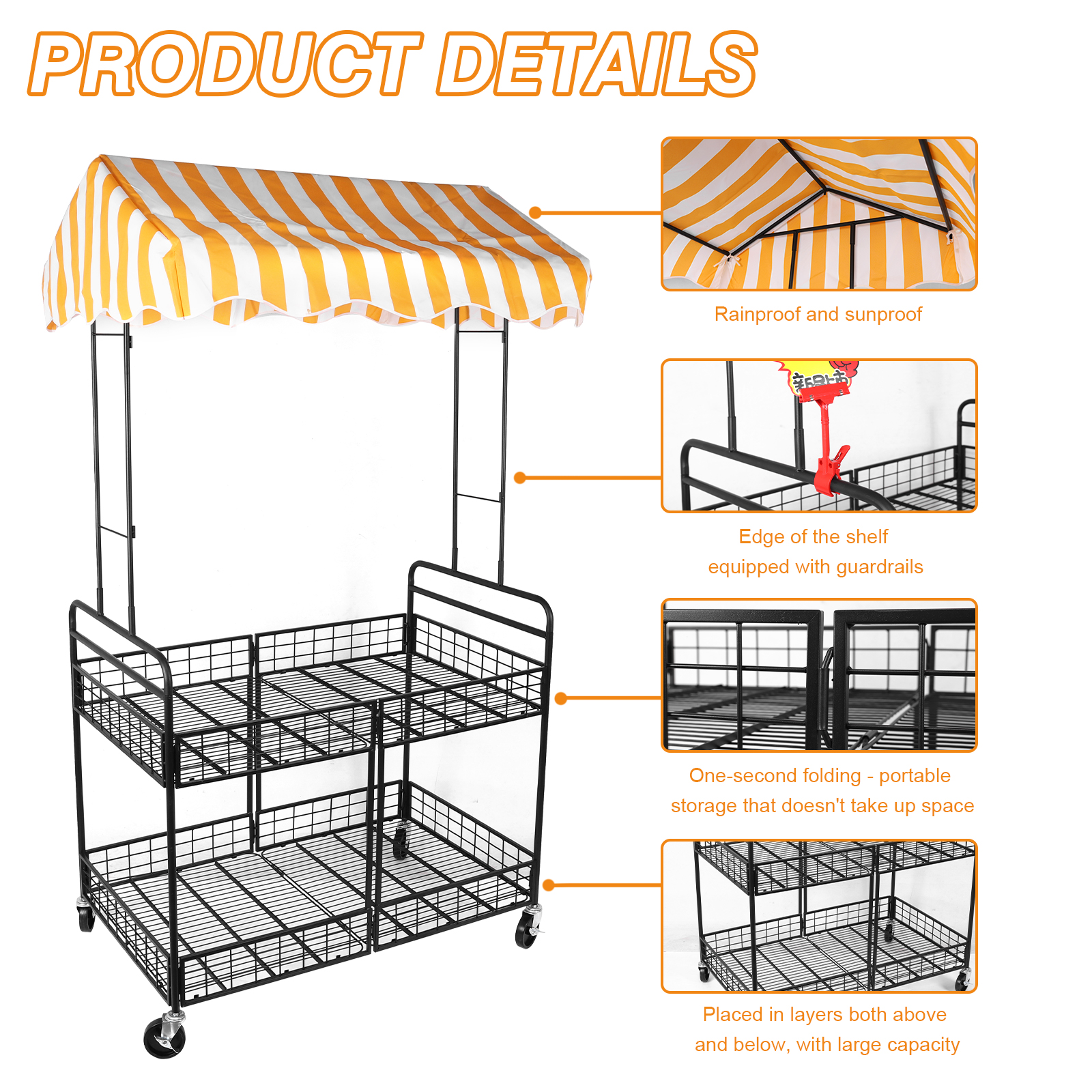 Movable Stall Display Stand wi - Street Food Snacks review and price