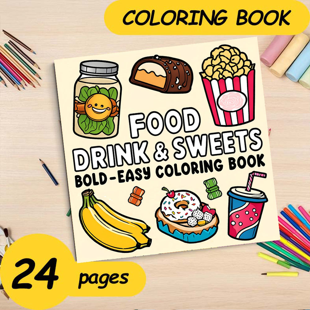 FOOD DRINK & SWEETS BOLD-EASY  - Food Y Snacks Coloring Book review and price