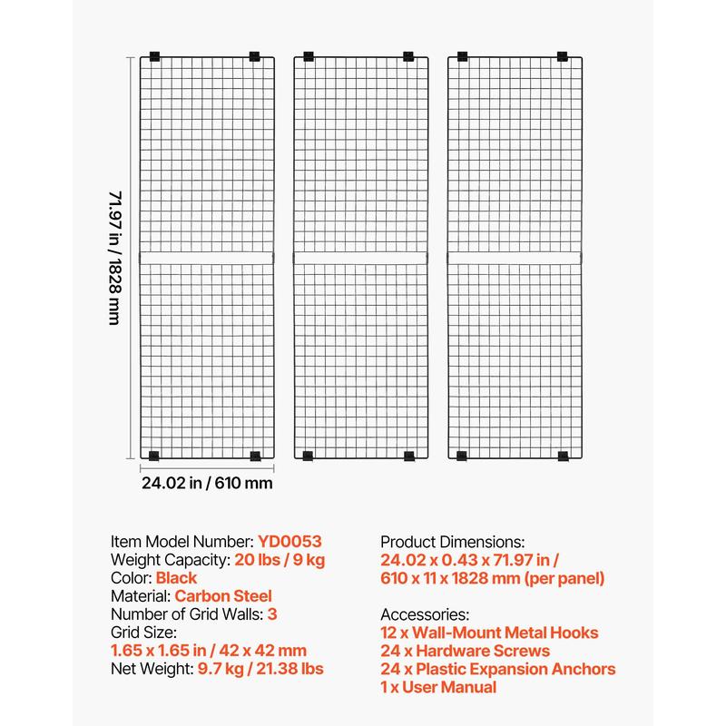 3 Packs Grid Wall Panels, 2 x  - Foods X review and price