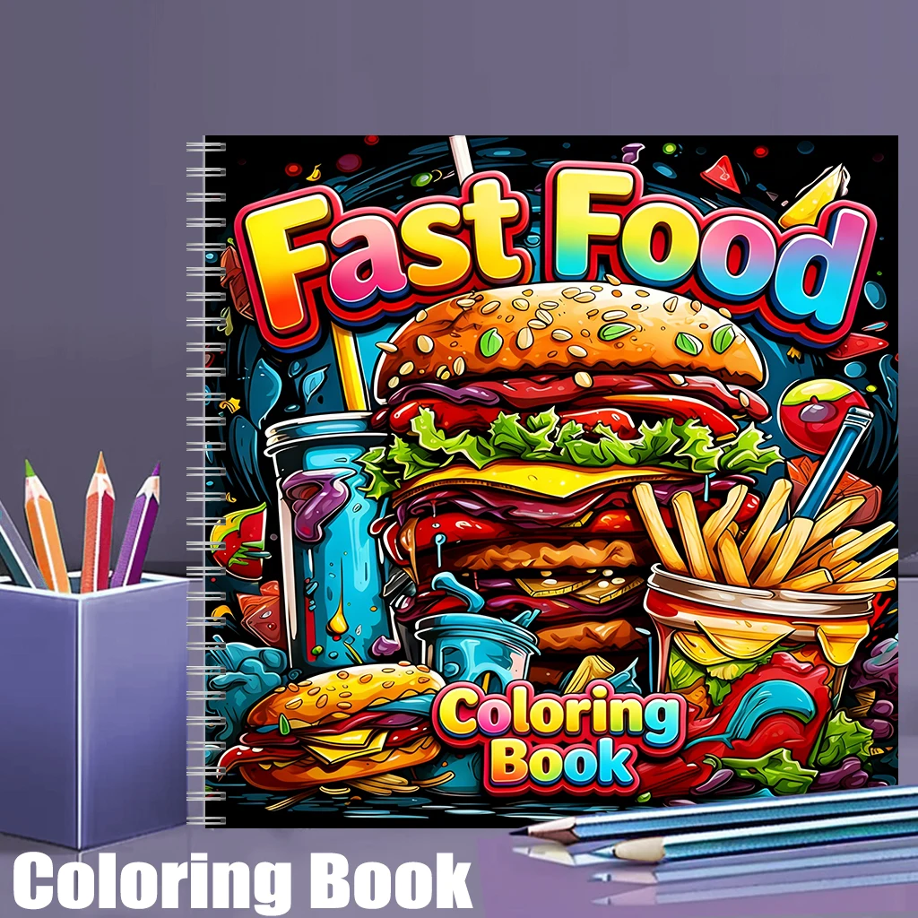 Fast Food Coloring Book for Ad - Food Y Snacks Coloring Book review and price