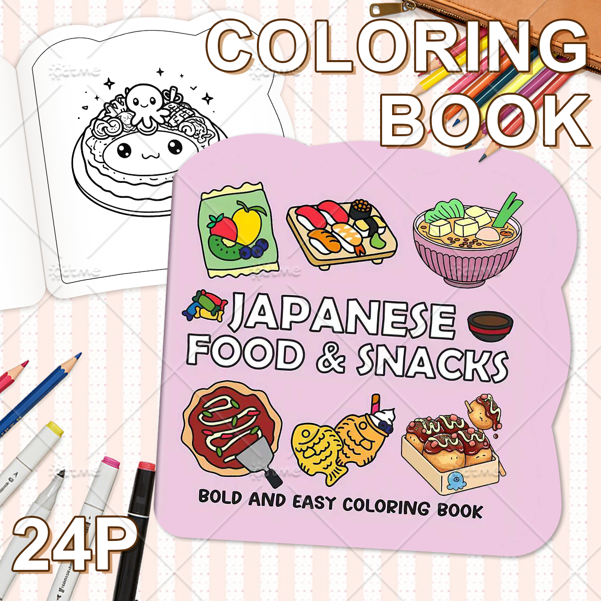 JAPANESE FOOD & SNACKS Irregul - Food Y Snacks Coloring Book review and price